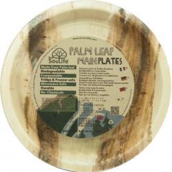 EcoSouLife Palm Leaf (D25 x H2.5cm) Main Plates Natural 25Pc Set