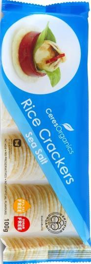 Ceres Organics Rice Crackers Sea Salt 100g