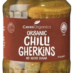 Ceres Organics Organic Chilli Gherkins NAS 670g