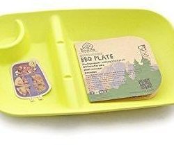 EcoSouLife Bamboo (L28 x W18 x H4cm) BBQ Plate Sky Blue