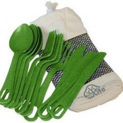 EcoSouLife Bamboo Cutlery Cluster 12Pc Green