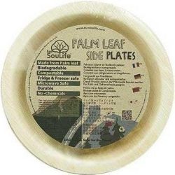 EcoSouLife Palm Leaf (D20 x H2.5cm) Side Plate Natural 25Pc Set