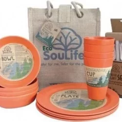 EcoSouLife Bamboo Picnic Set Orange