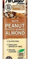 Well,naturally NAS Cereal Bar Nuts Peanut Puffed Quinoa Almond G/F 16x35g