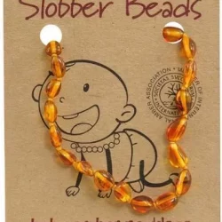 Slobber Beads Baby Honey Oval Necklace