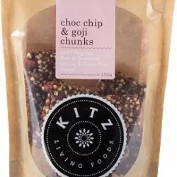 Kitz Living Foods Organic Choc Chip & Goji Chunks G/F 150g