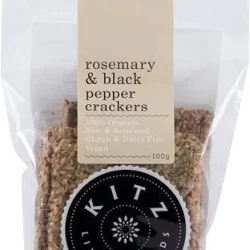 Kitz Living Foods Organic Rosemary & Black Pepper Crackers G/F 100g
