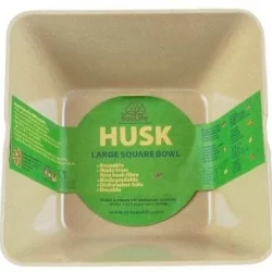 EcoSouLife Rice Husk (D14 x H6cm) Small Square Bowl Natural