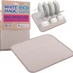 White Magic Eco Cloth Dish Drying Mat Pebble - 40x45cm