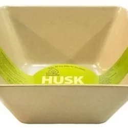 EcoSouLife Rice Husk (D19 x H9cm) Large Square Bowl Natural