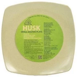EcoSouLife Rice Husk (D19.5 x H2.5cm) Small Square Plate Natural