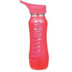 Glass Bottle Pink Raspberry Flip Straw Lid 650ml