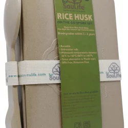 EcoSouLife Rice Husk On The Go Spork Set (W12cm x H5.5cm x L17cm) Natural