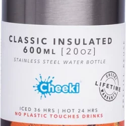 CHEEKI Stainless Steel Bottle Insulated - Silver - 600ml