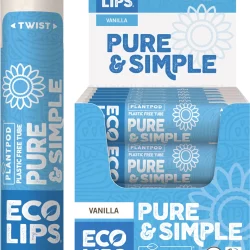ECO LIPS Lip Balm (Display of 24) Pure & Simple - Vanilla - 24x4.25g