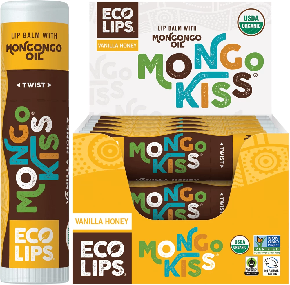 ECO LIPS Lip Balm (Display of 15) Mongo Kiss - Vanilla Honey - 15x7g