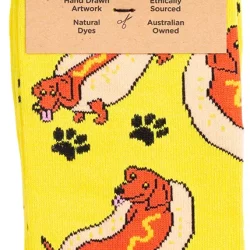 FUNKY SOCK CO Bamboo Socks Sausage Dogs in Buns - 1.00