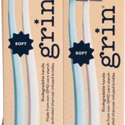 GRIN Biodegradable Toothbrush (Twin Pack) Soft - Mint & Ivory - 8.00