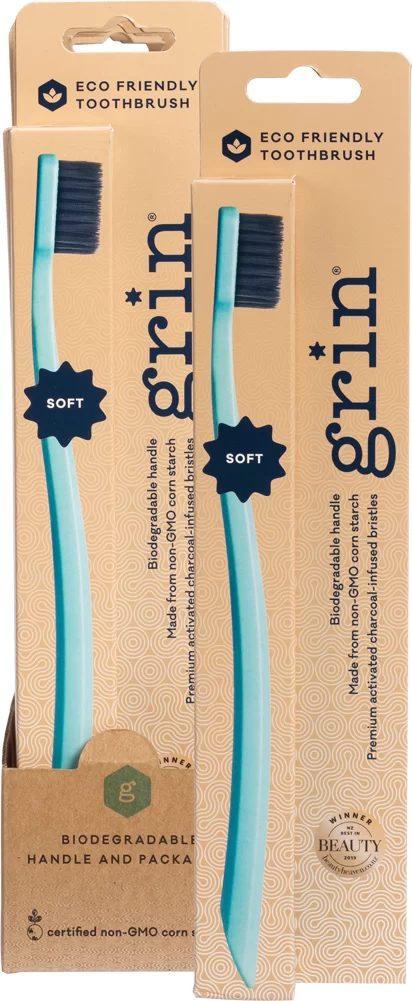 GRIN Biodegradable Toothbrush Soft - Grin Mint - 8.00