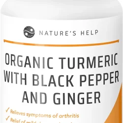 NATURE'S HELP Organic Turmeric Capsules With Black Pepper & Ginger - 120.00