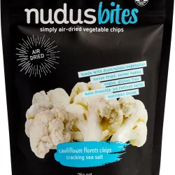 NUDUS BITES Cauliflower Chips Cracking Sea Salt - 8x25g