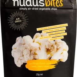 NUDUS BITES Cauliflower Chips Cheeky Cheesy Vegan - 8x25g