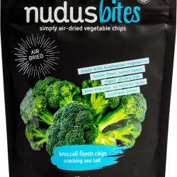 NUDUS BITES Broccoli Chips Cracking Sea Salt - 8x25g