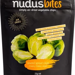 NUDUS BITES Brussel Sprout Chips Cheeky Cheesy Vegan - 8x25g