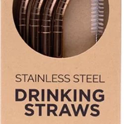 EVER ECO Stainless Steel Straws - Bent Rose Gold - 4.00