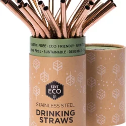 EVER ECO Stainless Steel Straws - Bent Rose Gold - Counter Display - 25.00