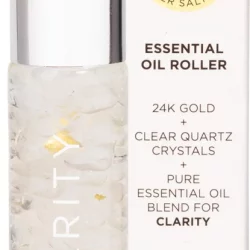 SUMMER SALT BODY Essential Oil Roller with 24K Gold Clarity - Clear Quartz Crystals - 10ml