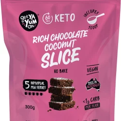 GET YA YUM ON Keto Slice - Value Pack Rich Chocolate Coconut - 300g