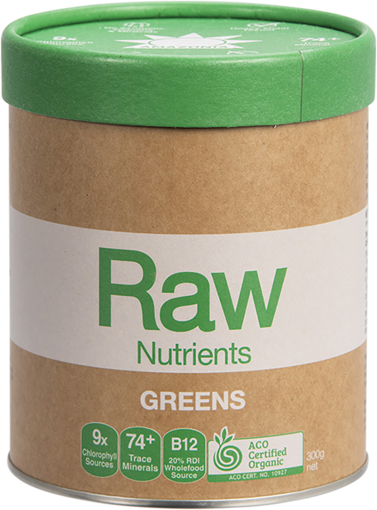 AMAZONIA Raw Nutrients Greens Mint & Vanilla Flavour 300g Health