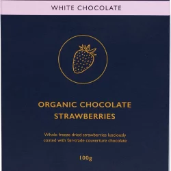 ORGANIC TIMES White Chocolate Strawberries - 100g